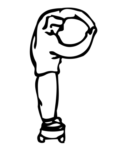 Skateboard Letter P Coloring Page